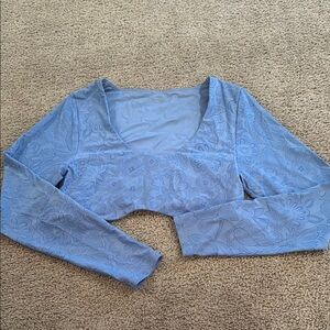 Aerie Blue Cropped Long Sleeve Top
